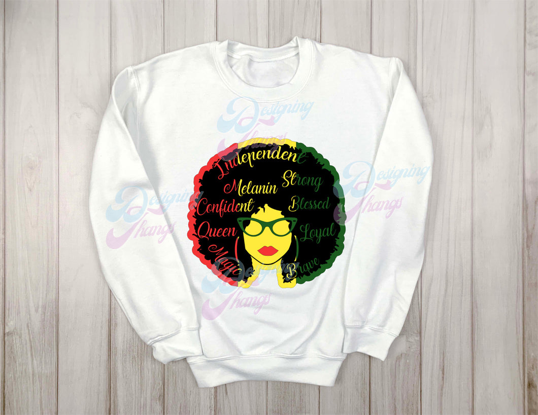 Afro Word Lady Sweatshirt